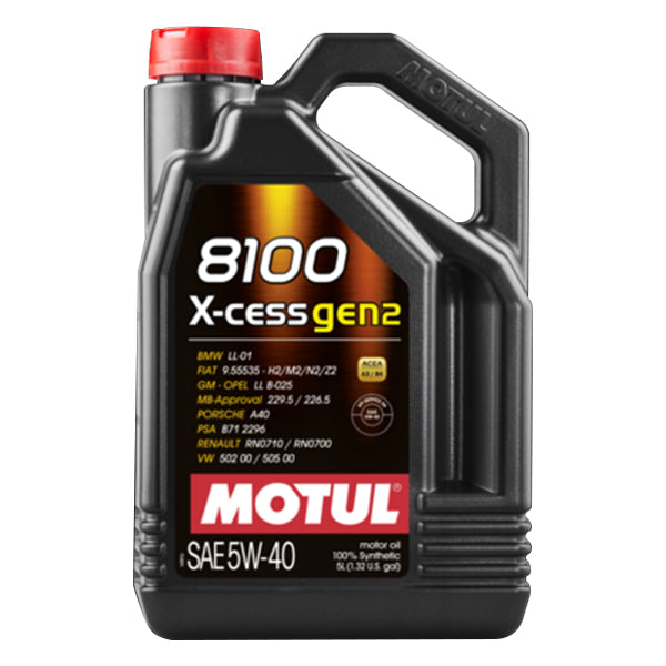 Motul 109776 8100 X-Cess Gen2 5W40 (5 litros) – G2 Distribution